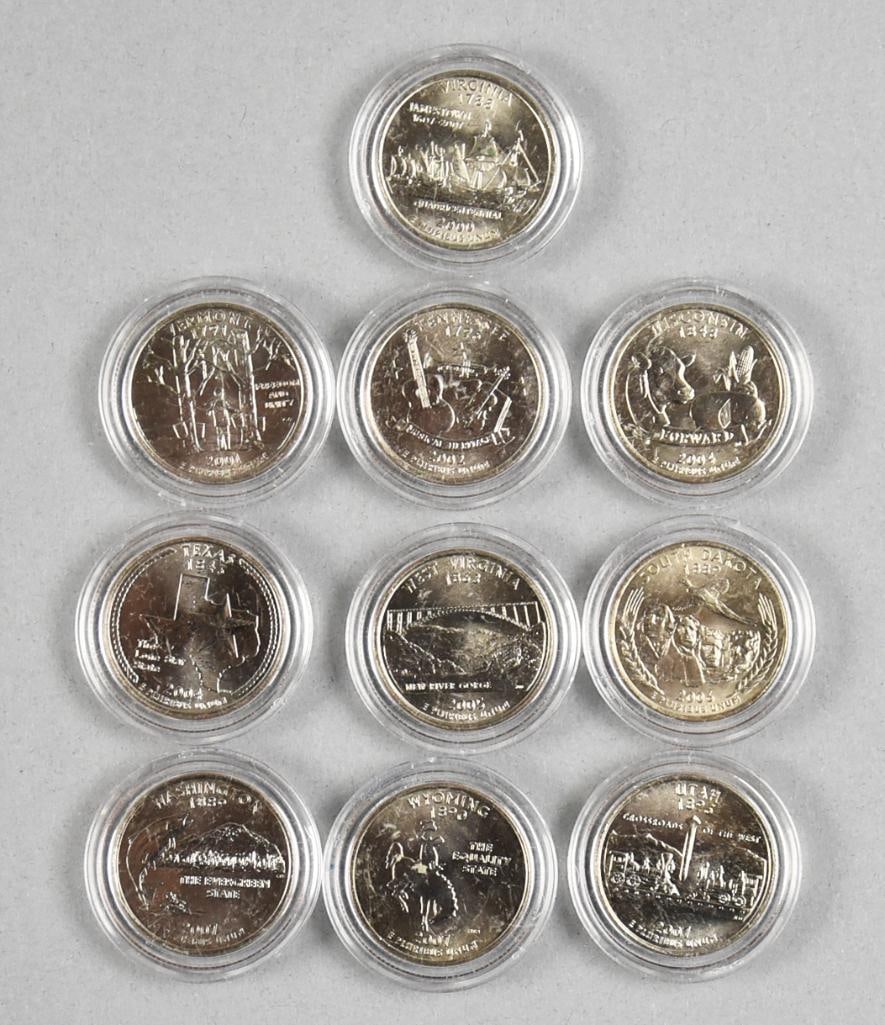 (50) Full State Set D Mint State Quarters Uncirculated - 2
