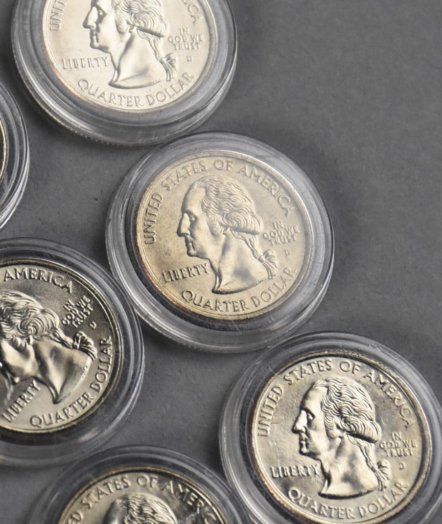 (50) Full State Set D Mint State Quarters Uncirculated - 5