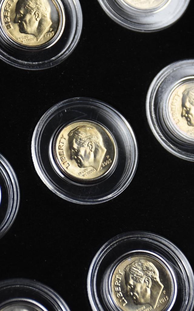 (50) Roosevelt Dime Set in Display Case - 3
