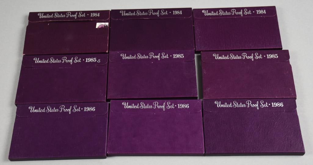 (9) 1984-86 United States Proof Sets (1 of 4)