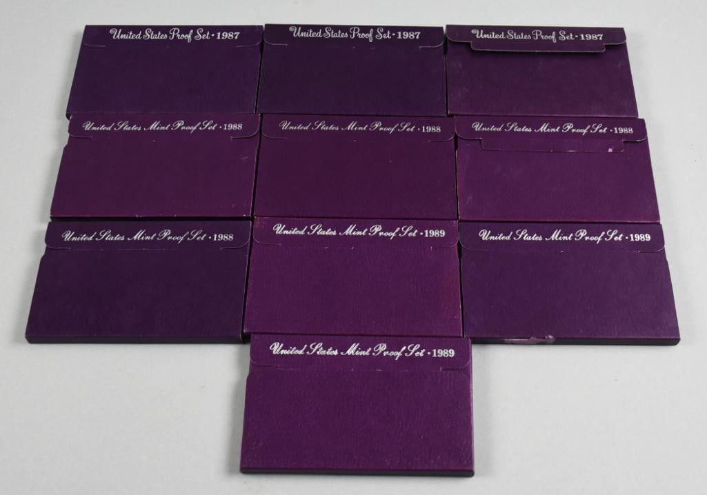 (10) 1987-89 United States Proof Sets (1 of 4)