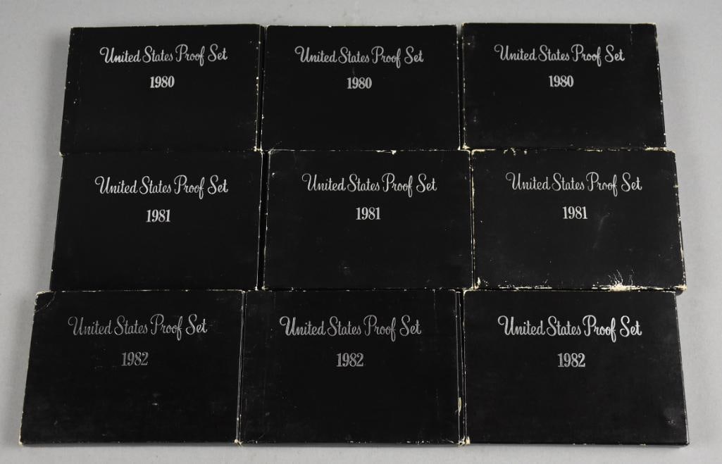 (9) 1980-82 United States Proof Sets (1 of 3)