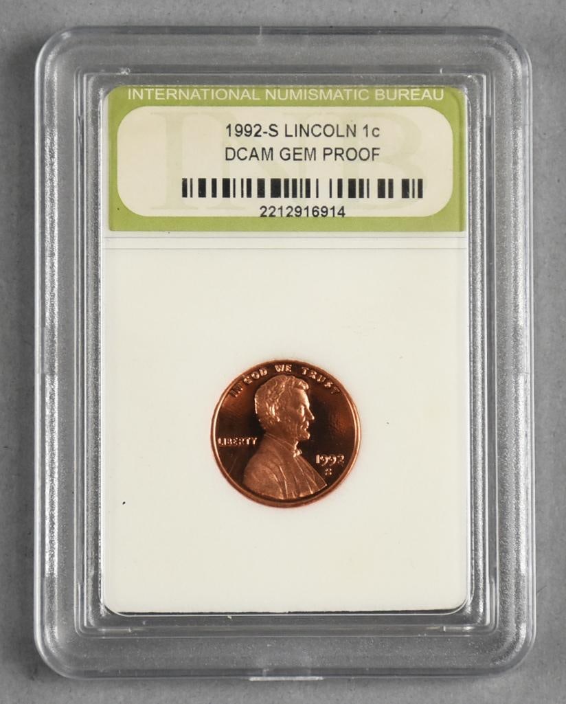 INB 1992-S Lincoln Cent DCAM Gem Proof (1 of 2)