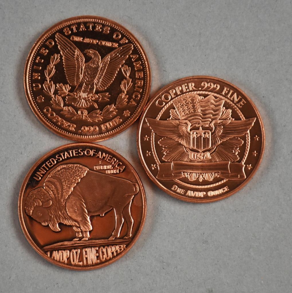 (32) 999 Fine Copper Rounds Assorted - 11