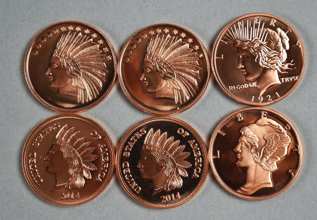 (32) 999 Fine Copper Rounds Assorted - 3