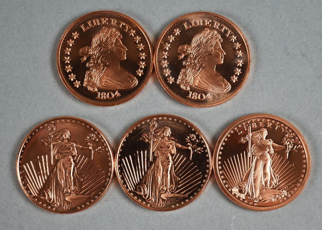 (32) 999 Fine Copper Rounds Assorted - 5