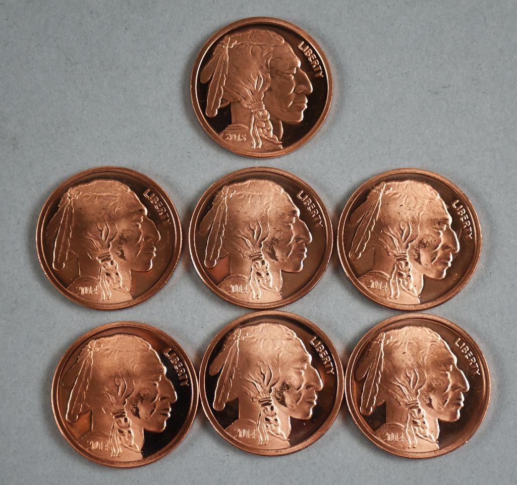(32) 999 Fine Copper Rounds Assorted - 6