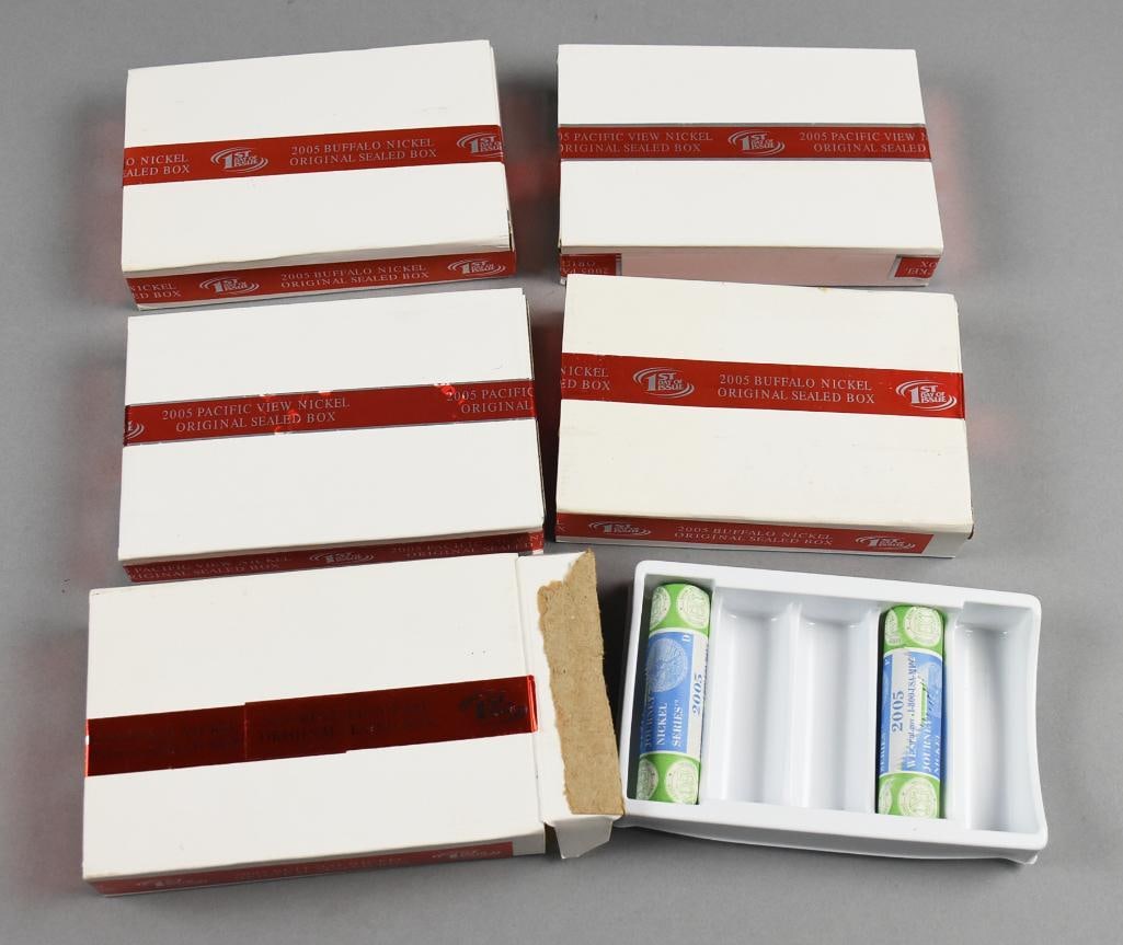 (5) 2005 Pacific View Nickels - Uncirculated Bank Rolls (1 of 6)