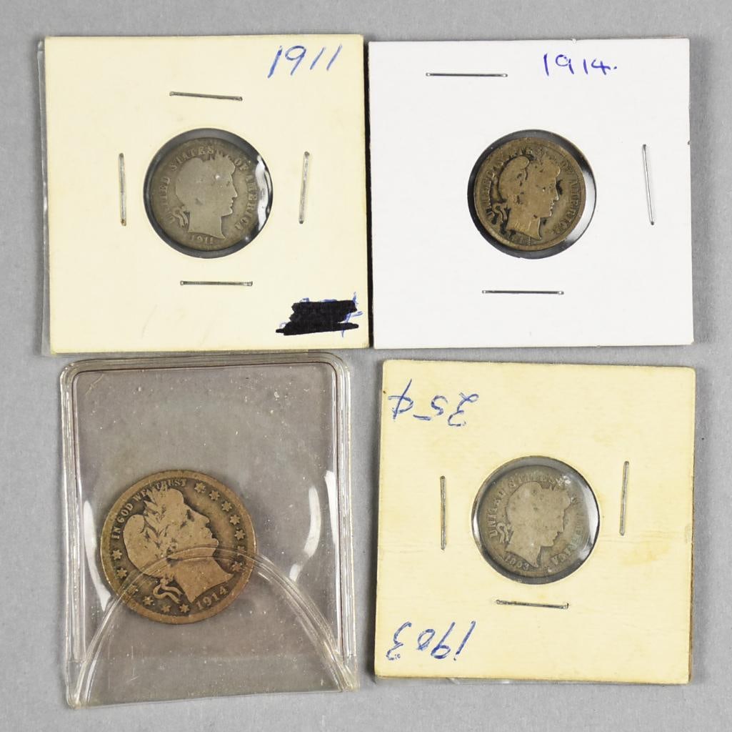 1903, 1911, 1914 Barber Dimes and a Quarter (1 of 2)