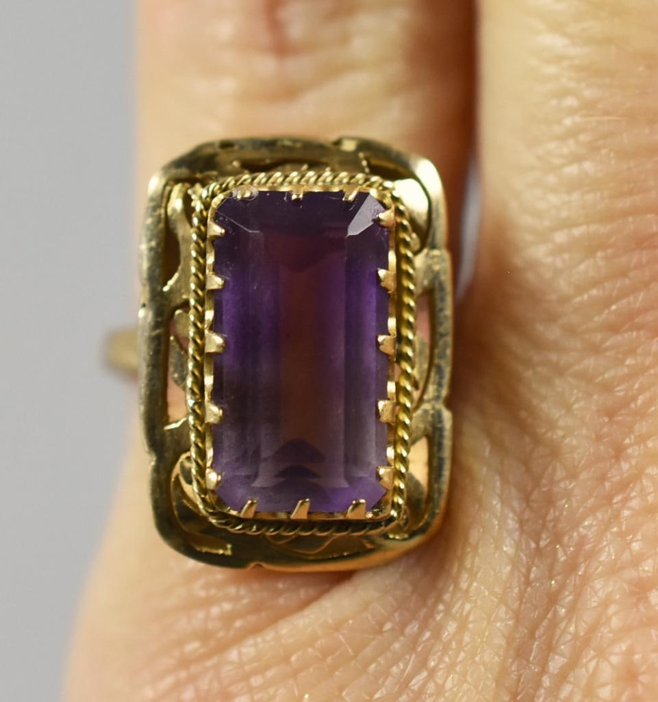 14K Gold & Amethyst Ring - 2
