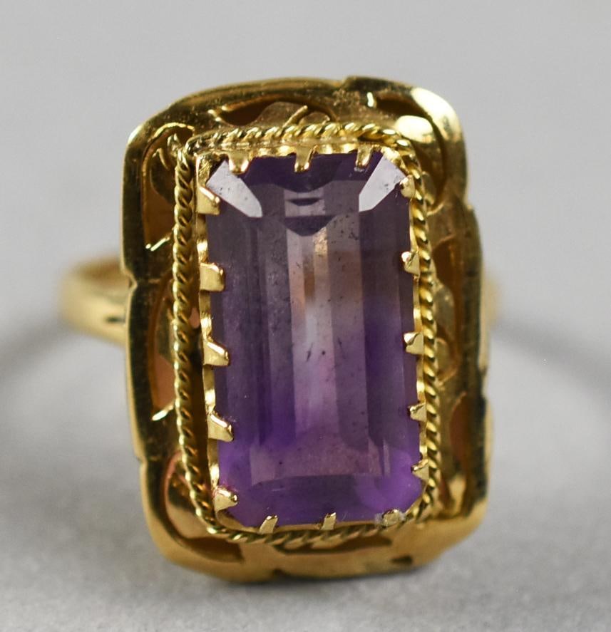 14K Gold & Amethyst Ring - 3