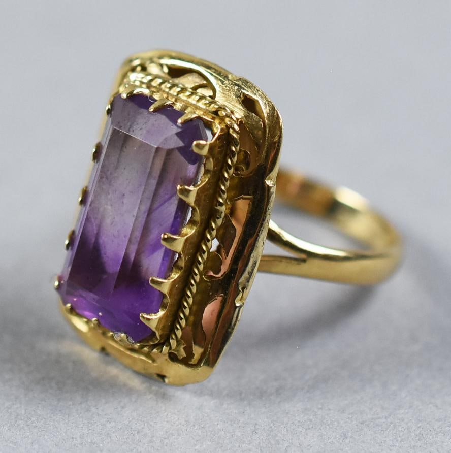 14K Gold & Amethyst Ring - 4