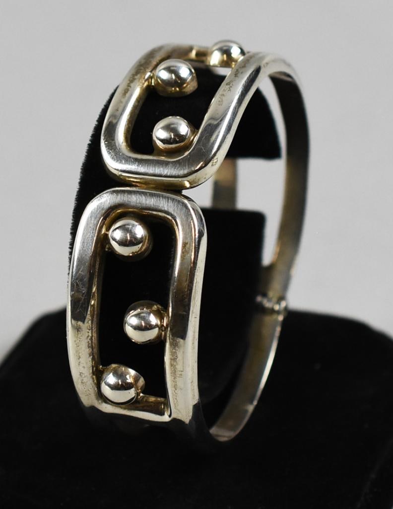 Sterling Silver Modernist Bangle Bracelets - 3