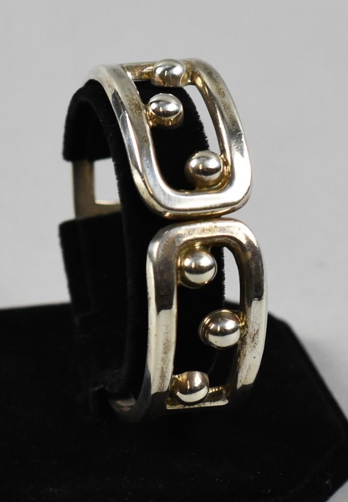 Sterling Silver Modernist Bangle Bracelets - 4