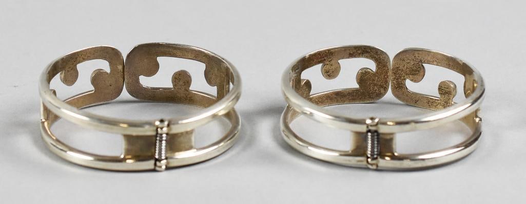 Sterling Silver Modernist Bangle Bracelets - 7