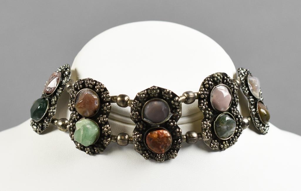 2 Silver plated Gemstone Bracelets - 2