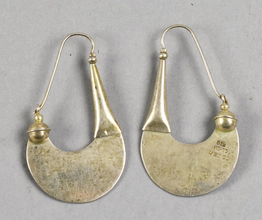 Vintage Mexico Sterling Silver Dangle Earrings Hallmarked (1 of 5)
