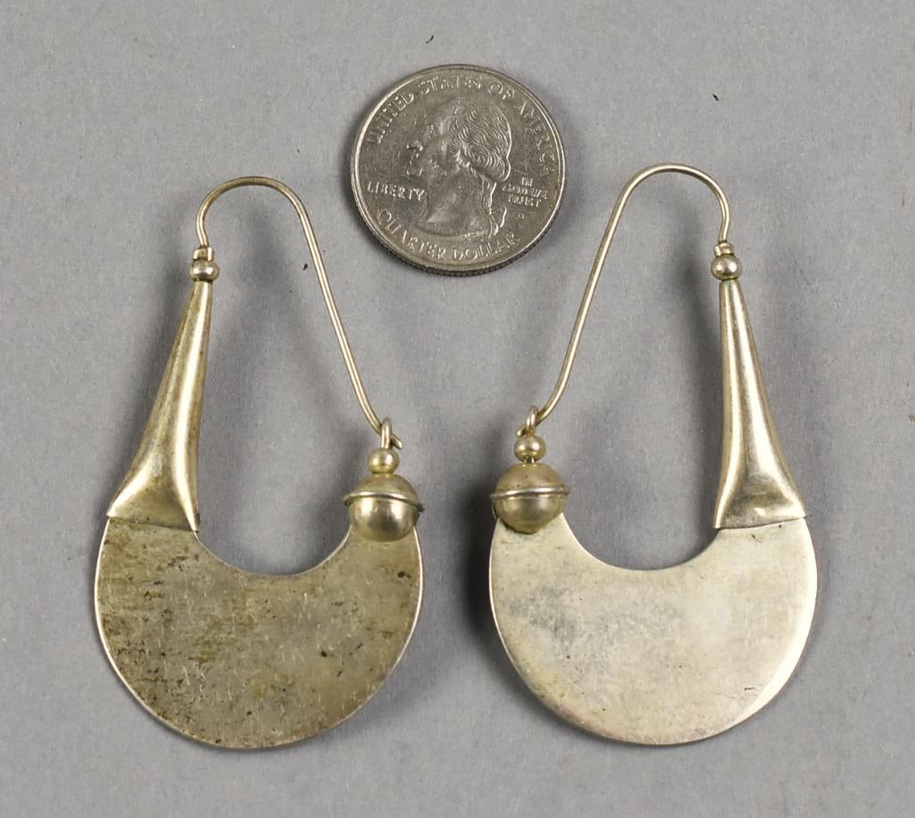 Mexico Sterling Silver Dangle Earrings Hallmarked - 5