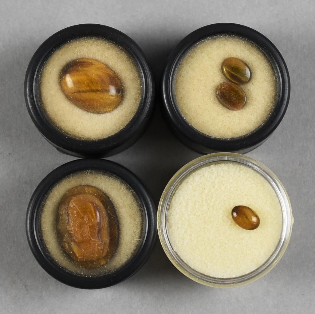 Tiger's Eye Gemstones, Various: Lot is for these nice tiger eye gemstones. All will come in cases as shown.?