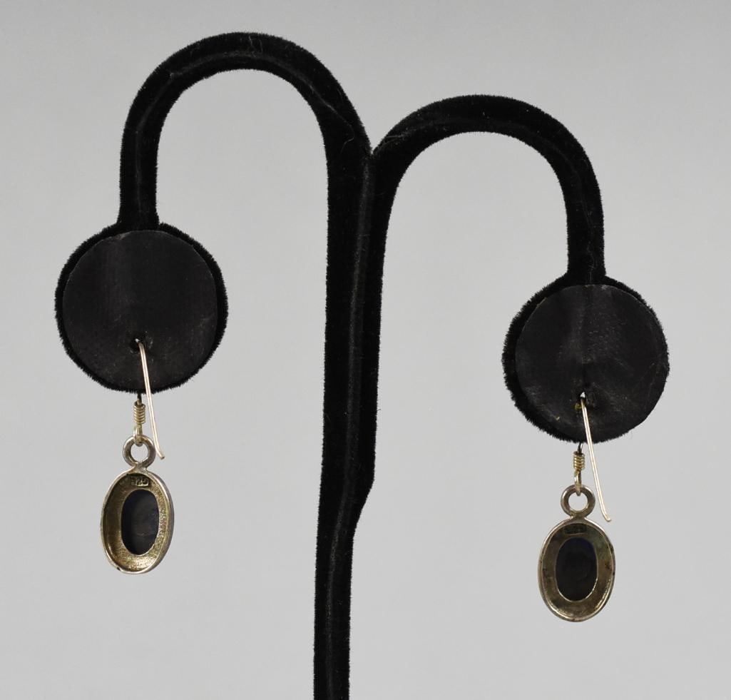 Sterling Silver, Lapis Earrings & Ring - 4