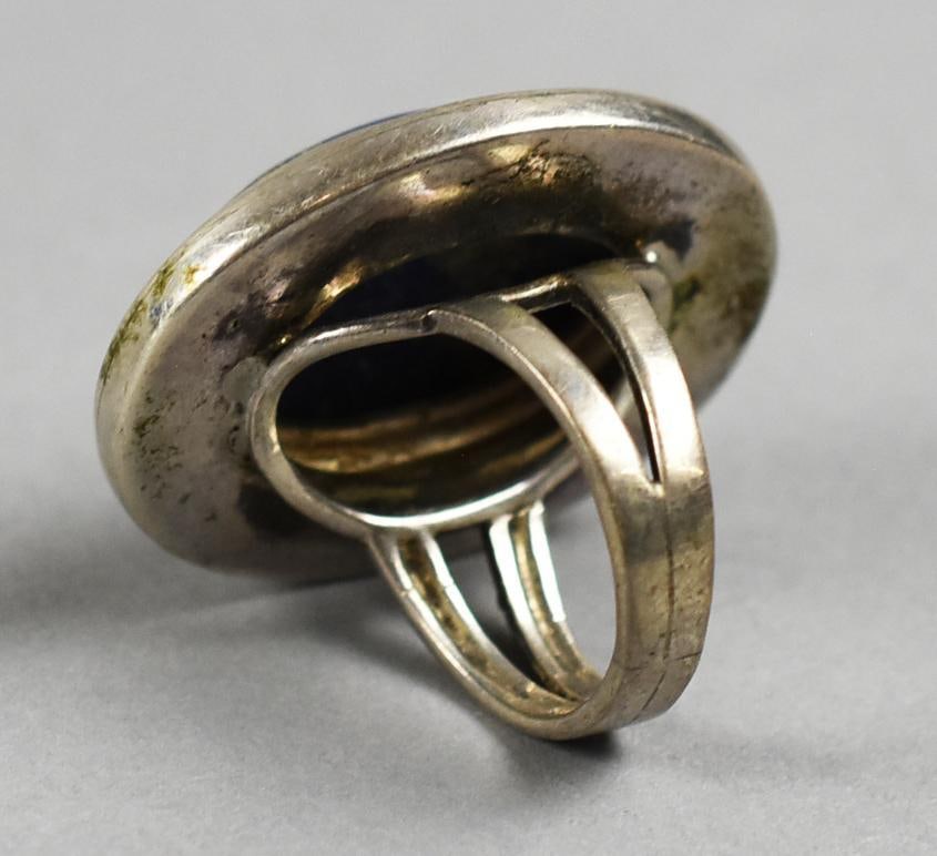 Sterling Silver, Lapis Earrings & Ring - 6