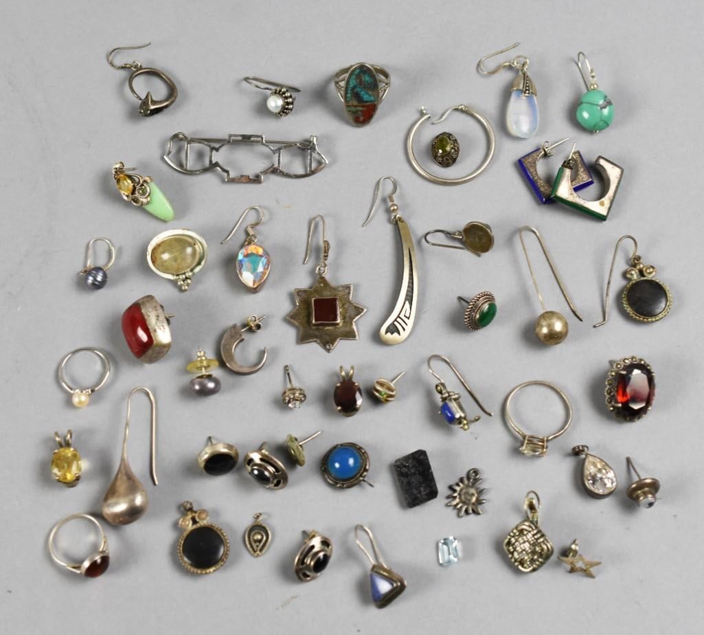 HUGE Sterling Silver Miscellaneous Single Earrings (1 of 8)