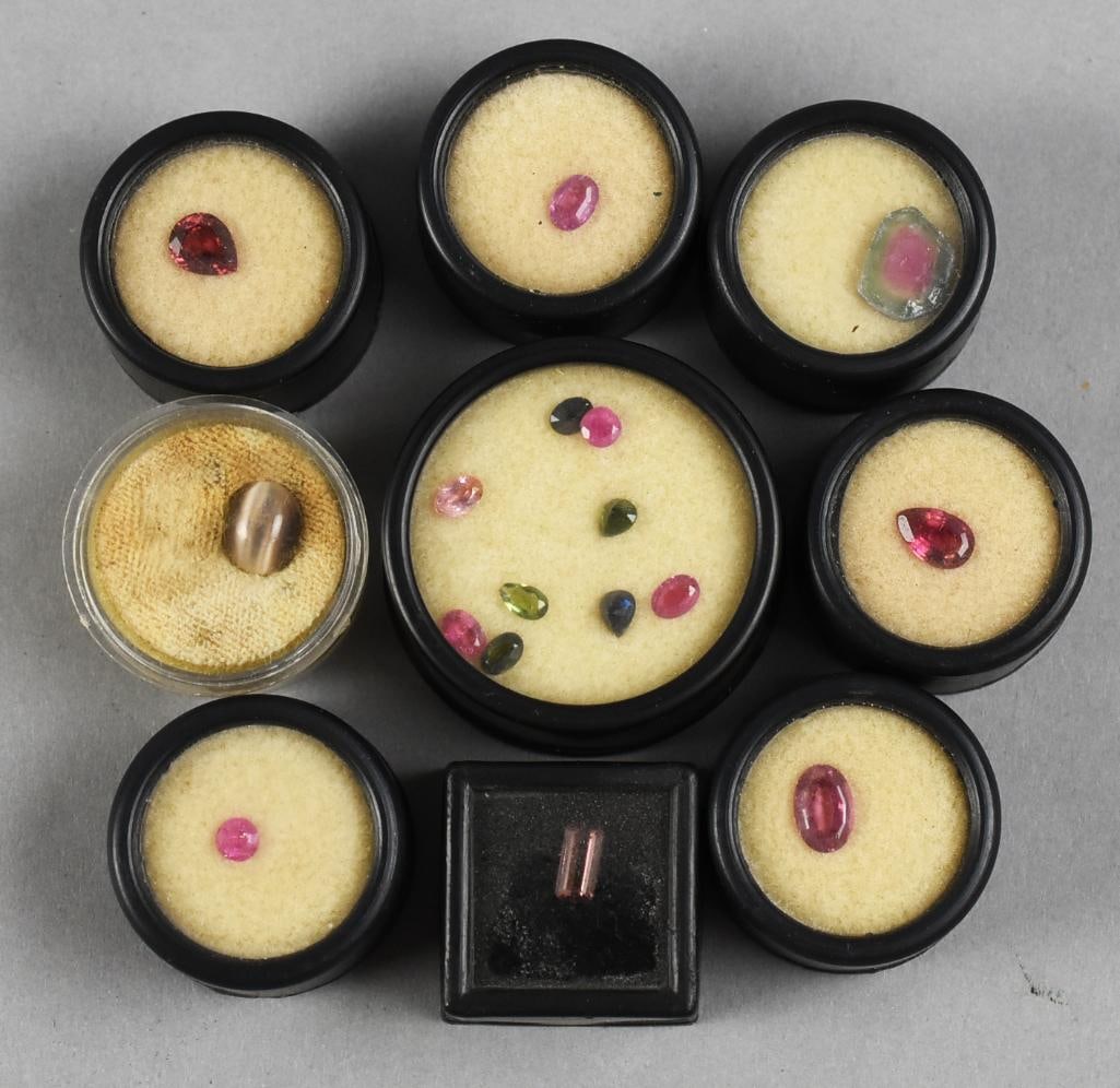 Loose Tourmaline Stones: Nice lot of vintage loose tourmaline in various shapes and sizes. Will come in the cases as shown.