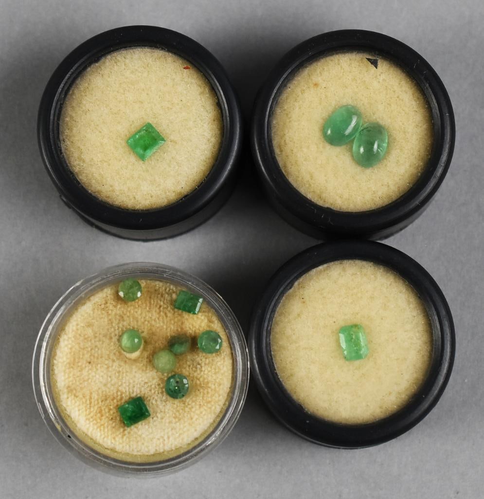 Natural Emeralds Loose: Pretty emeralds ready for use. Lot is several loose emeralds with various cuts. All will come in the cases as shown.