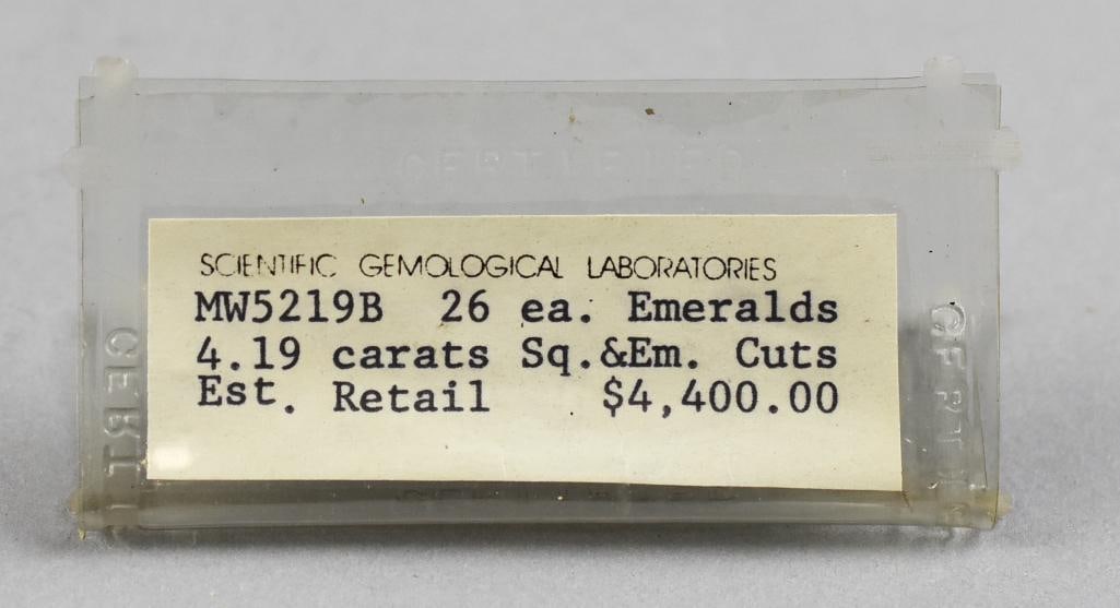 4.19ct Nat. Emeralds Loose SGL Graded - 5