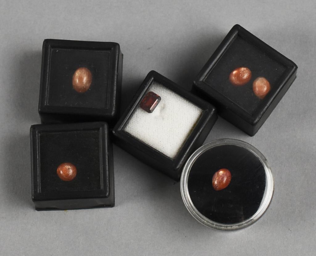 Sunstone Gemstones: Very pretty loose sunstones in various shapes and sizes. All will come in the containers as shown.?