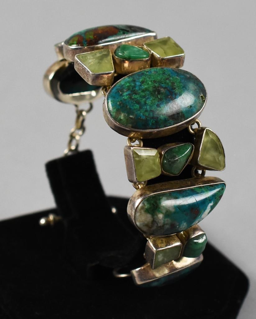 Sterling Silver Turquoise, Sodalite Statement Bracelets - 3