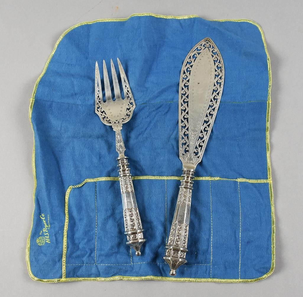 1872 Martin Hall & Co Sheffield Sterling Fish Serving Set (1 of 11)