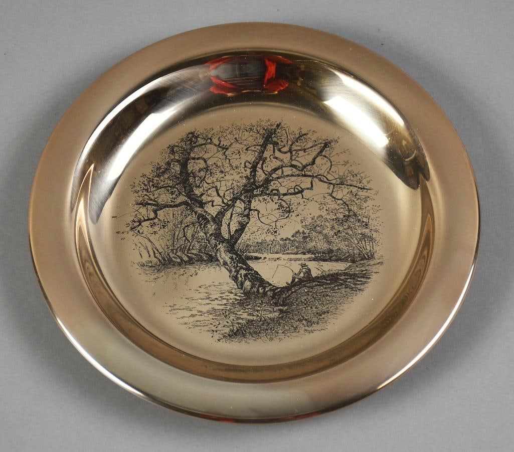Franklin Mint Solid Sterling Along the Brandywine Plate - 2