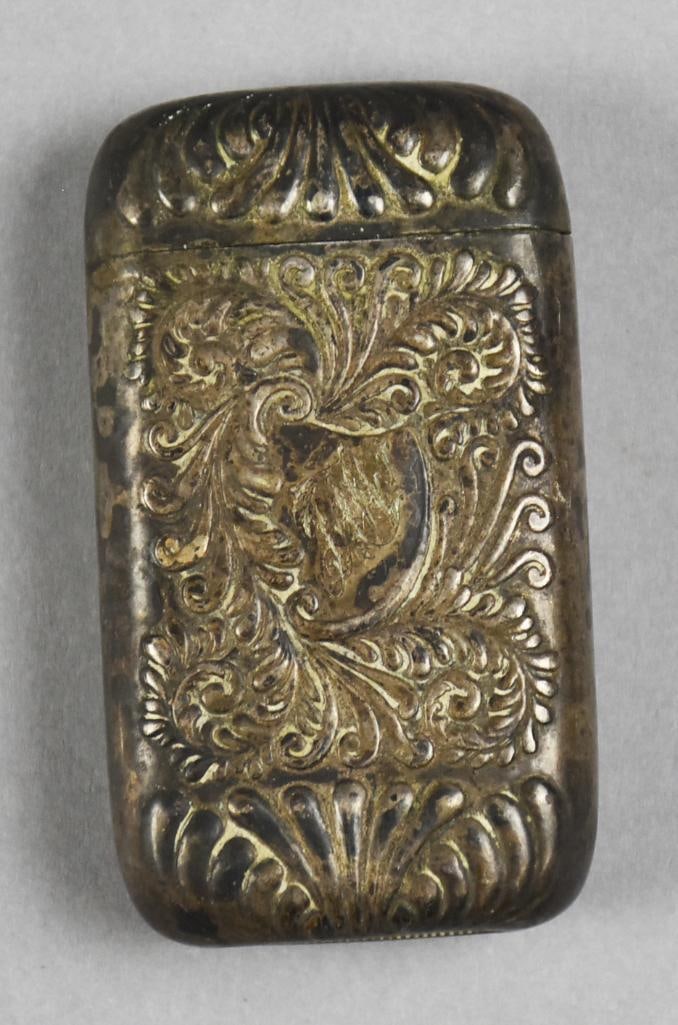 Victorian Sterling Vesta Case w Monograms (1 of 4)