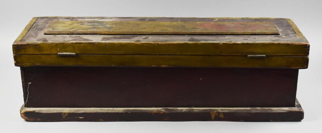 Antique Primitive Solid Wood Tool Chest - 5