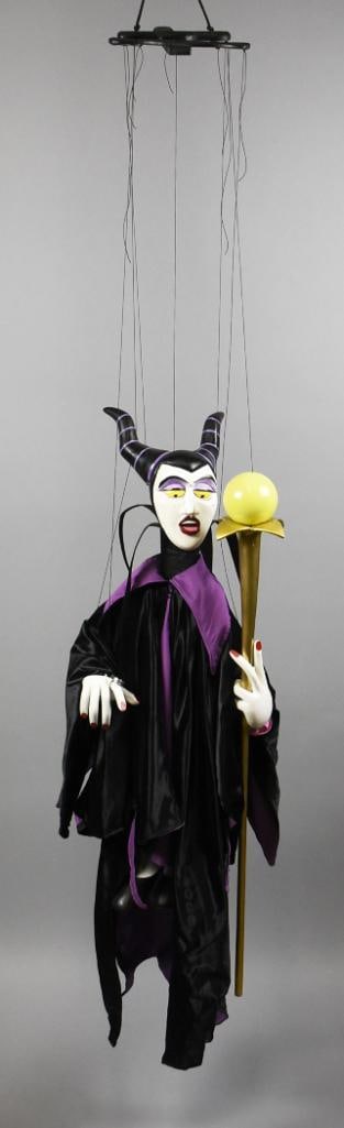 Disney Bob Baker Attrib Maleficent Marionette: Very cool marionette attributed to Bob Baker. She is Maleficent holding her staff. Strings and all, she is approx. 58" tall.
