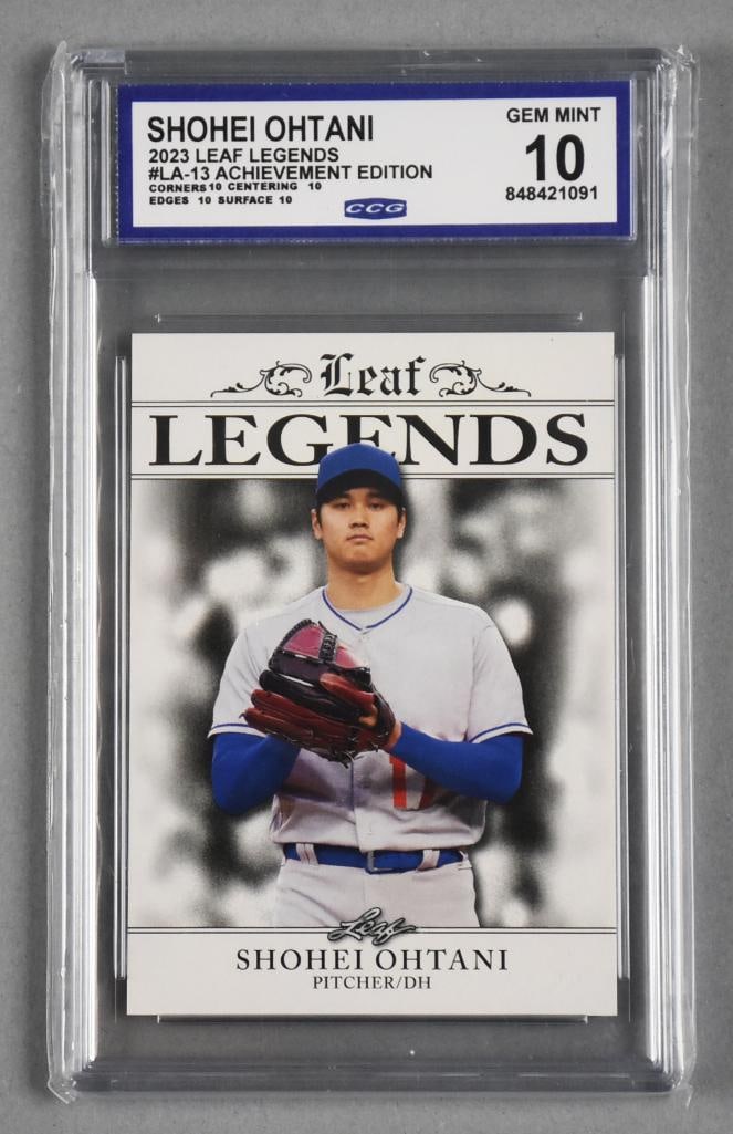 2023 Leaf Legend Shohei Ohtani Achievement Edition GEM MINT 10: Lot is a Leaf Legend baseball card from 2023. It is an Achievement Edition for Shohei Ohtani.?