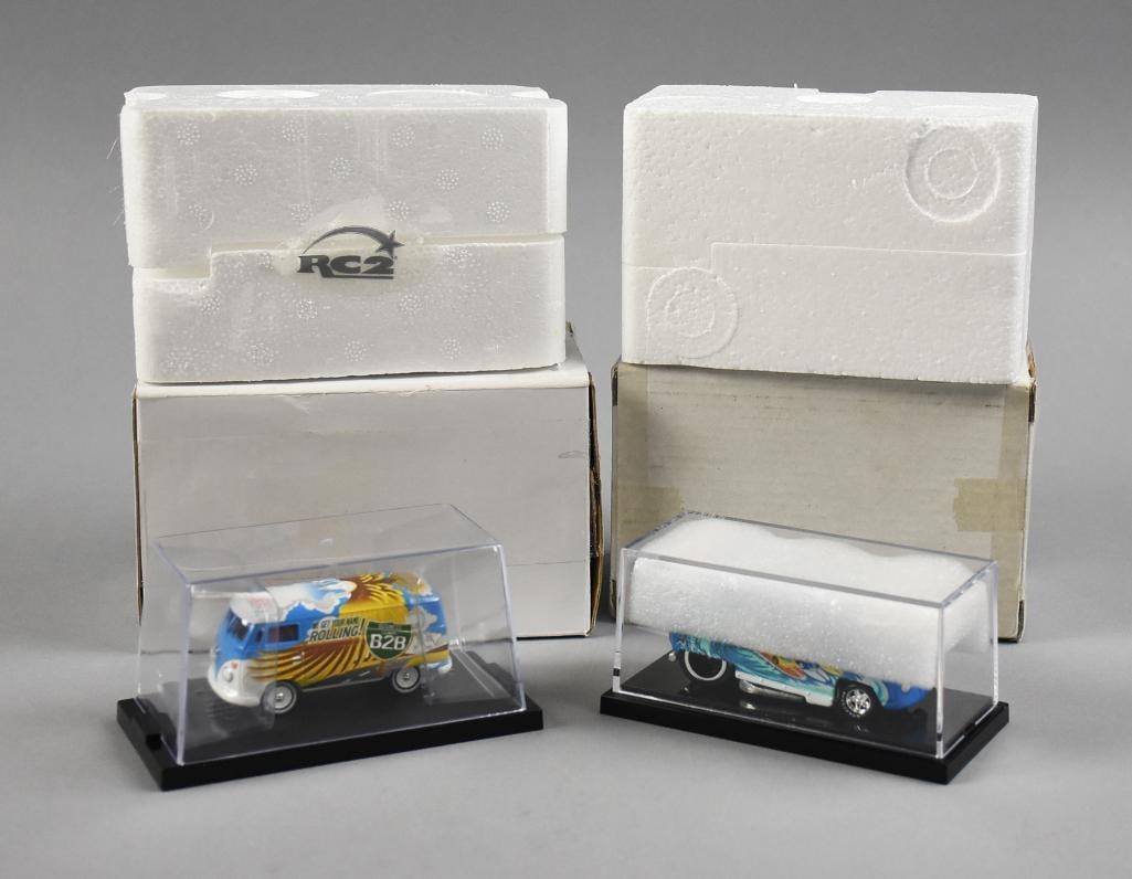 Liberty Promos & Johnny Lightning VW & Drag Buses Ltd Ed NOS: Lot is for two VW Buses, one Johnny Lightning T1 Transporter and one Liberty Promotions Hot Wheels Summer Smash Drag Bus No. 177/250. Single owner collection from the largest toy collector on the