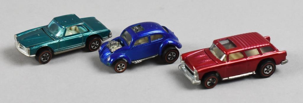 1967, 1969 Mattel Hot Wheels RedLine Series Die Cast: Cars are Custom Volkswagen, Mercedes Benz 280SL and Classic Nomad.?Single owner collection from the largest toy collector on the West Coast.