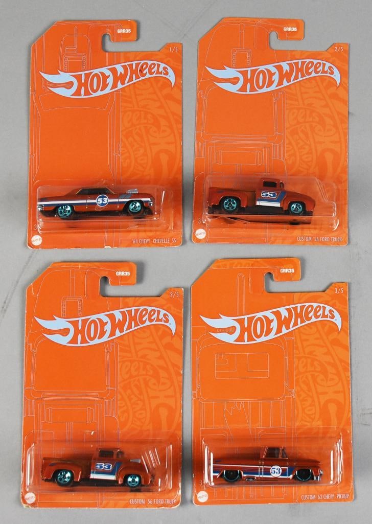 (4) 2020 Mattel Hot Wheels Orange & Blue 53rd Anniv. MOC NOS (1 of 3)