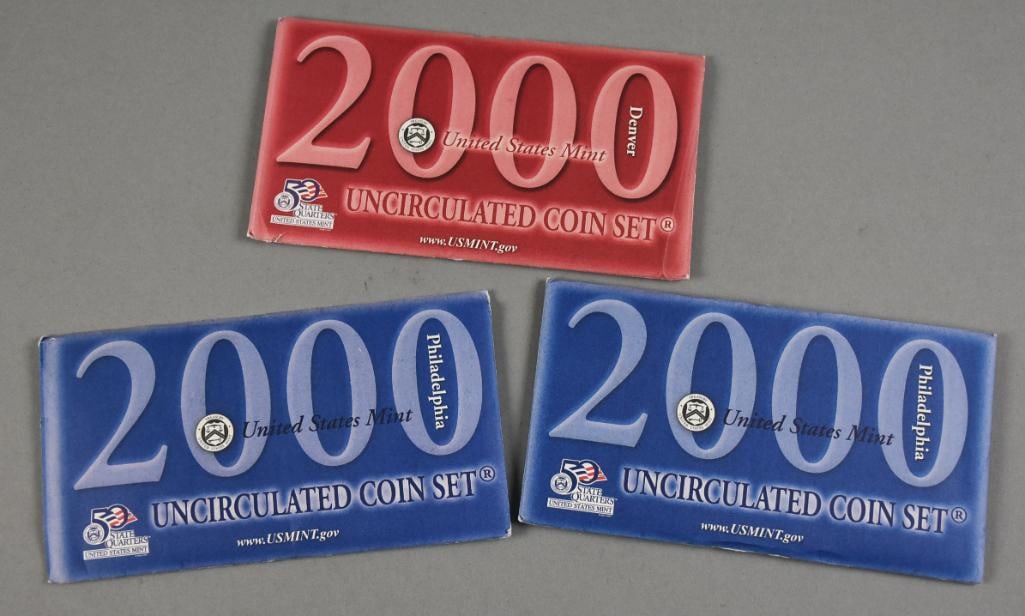 2000 US Mint Uncirculated Coin Sets, 50 State Quarters - 2