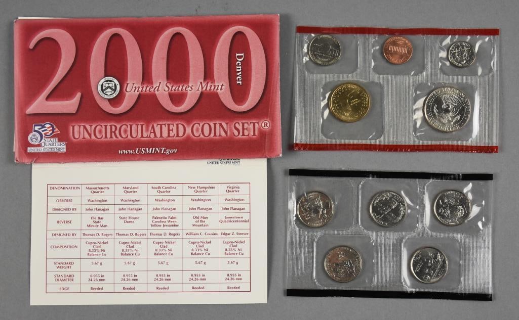 2000 US Mint Uncirculated Coin Sets, 50 State Quarters - 5