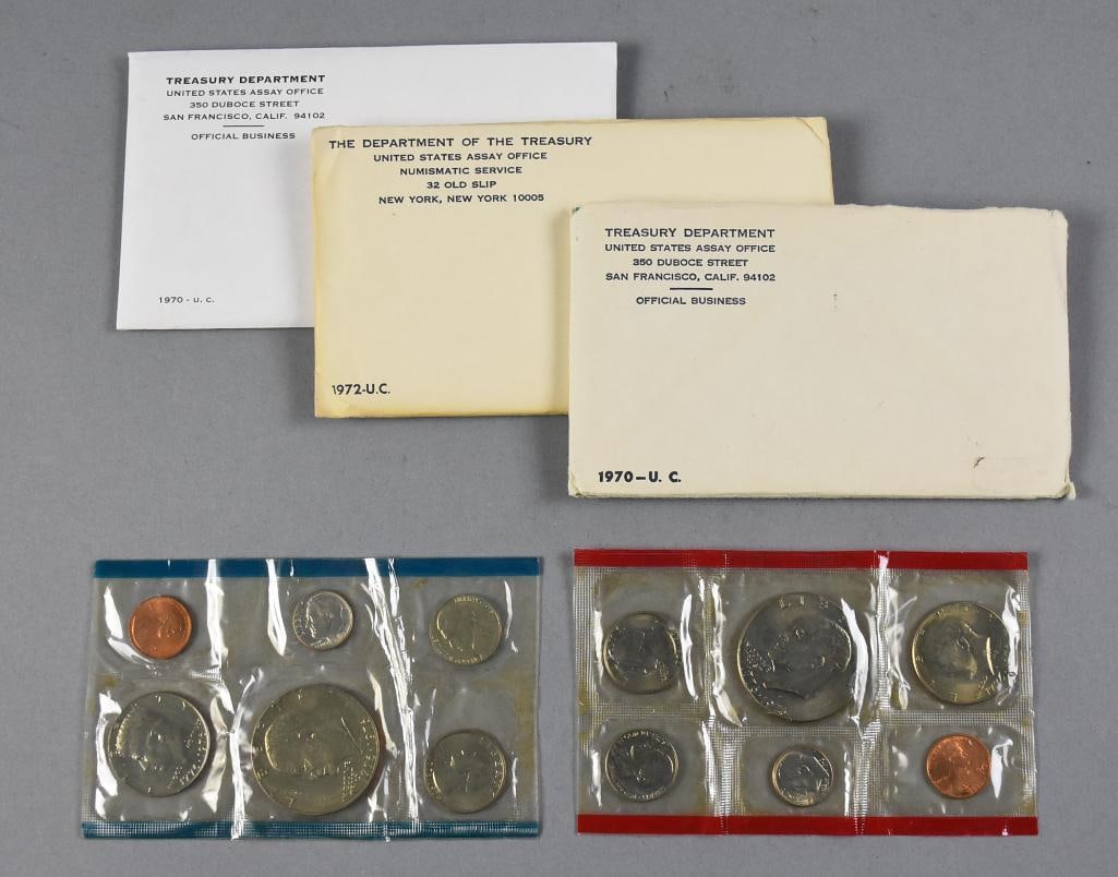 1970, 1972 Treasury Office Uncirculated Mint Sets - 2