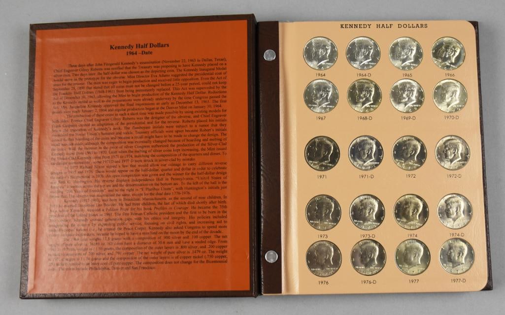 Dansco Corp Kennedy Half Dollars 1964 - Full, 100 Coins: This is a completely full book. Dansco Corp Kennedy Half Dollars, 1964 - Actual book is full, coins from 1964-2017.