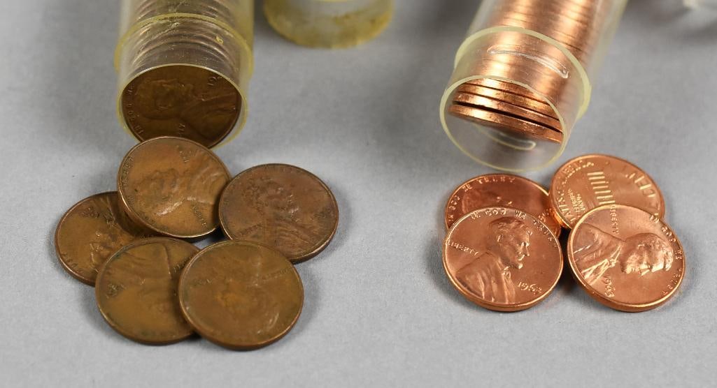 Five Various Years Penny Roll Tubes, Unchecked - 2