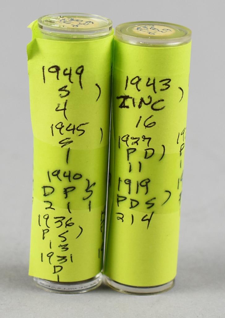 Five Various Years Penny Roll Tubes, Unchecked - 4