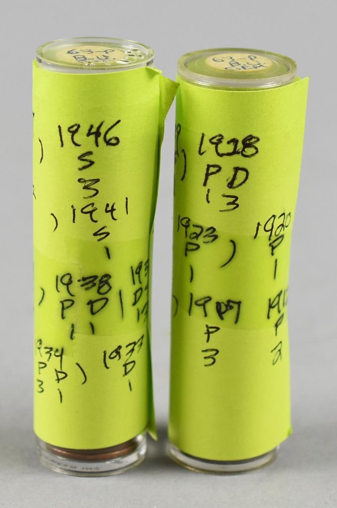 Five Various Years Penny Roll Tubes, Unchecked - 6