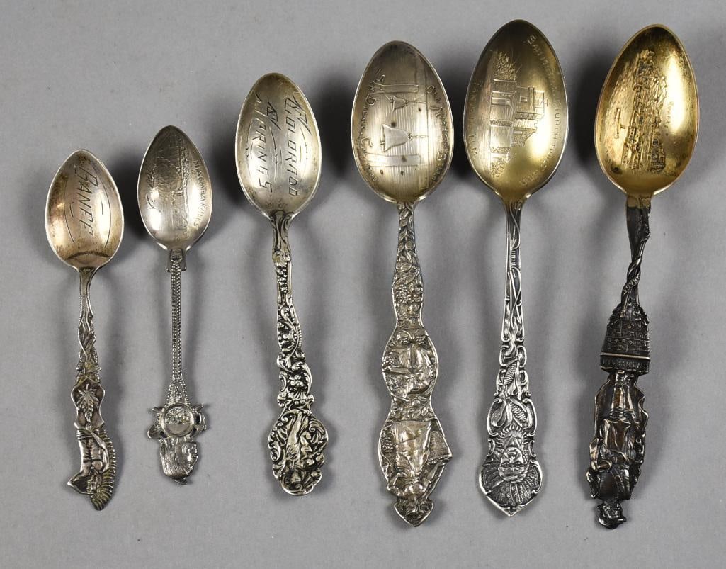 Antique Sterling Silver Souvenir Spoon Assortment (1 of 7)
