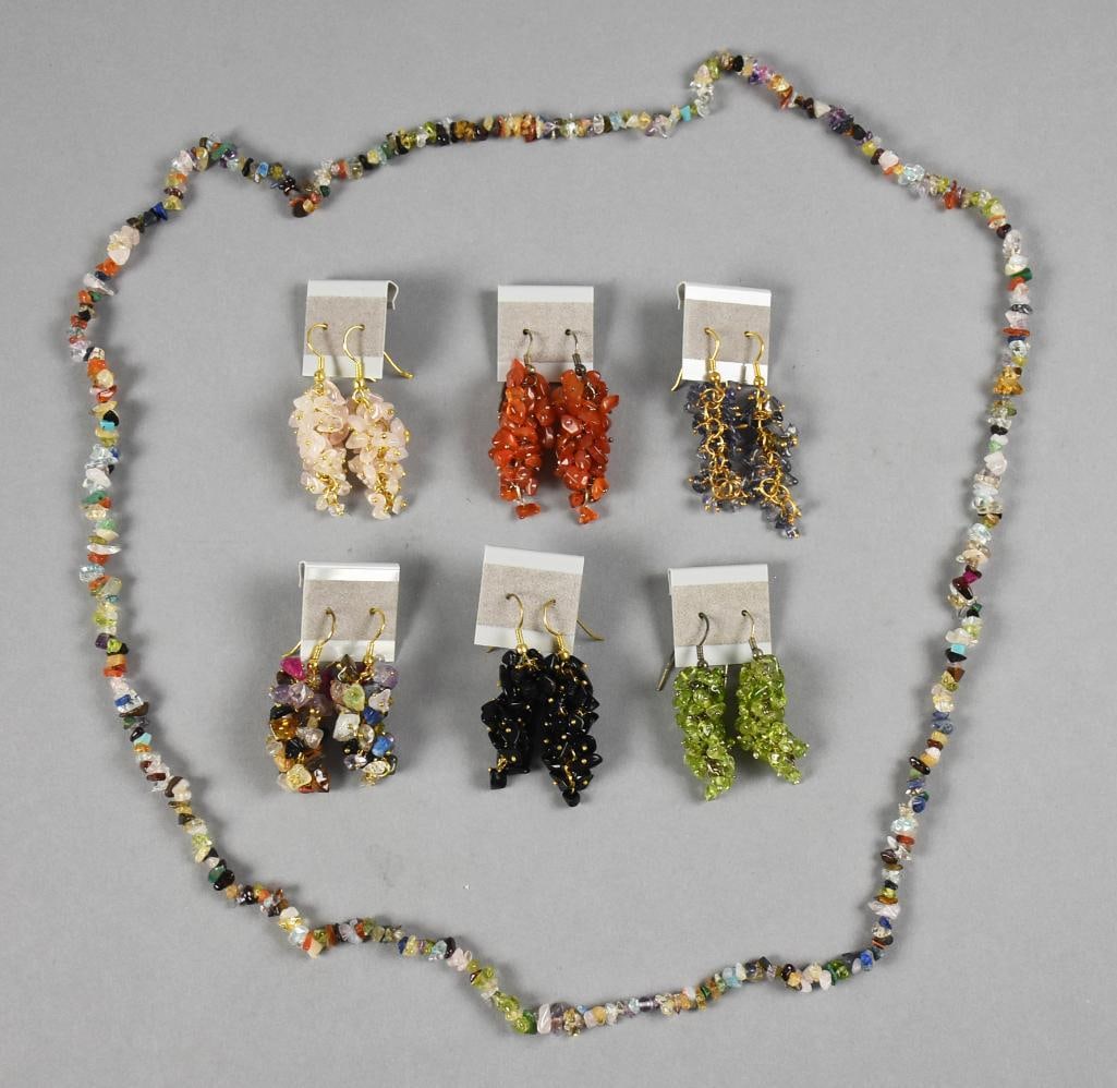 Assorted Gemstone Chip Earring Asst. & Necklace (1 of 5)