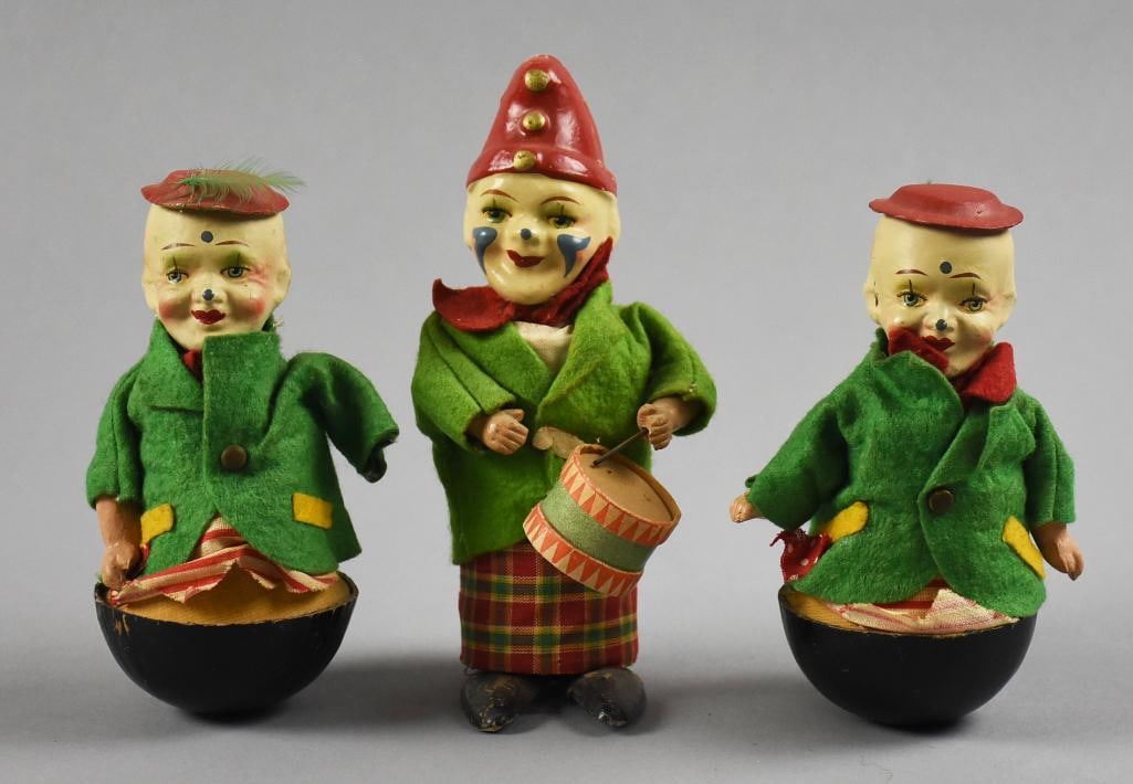 c1925 Schoenhut Attrib Clowns and Rolly Dolly Dolls (1 of 7)